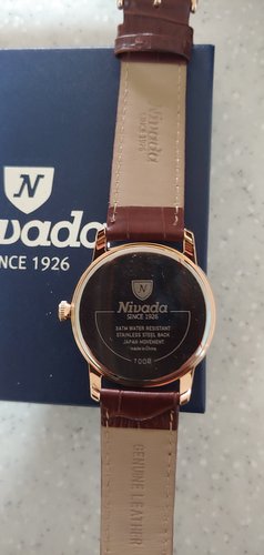 NIVADA 남성용 멀티펑션 가죽 시계 1008