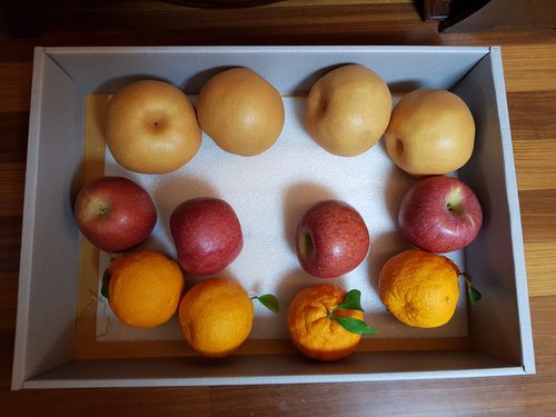[산지직송] 프리미엄 사과, 배, 한라봉 선물세트 4kg 내외 9입 (보자기증정) / (3+3+3)