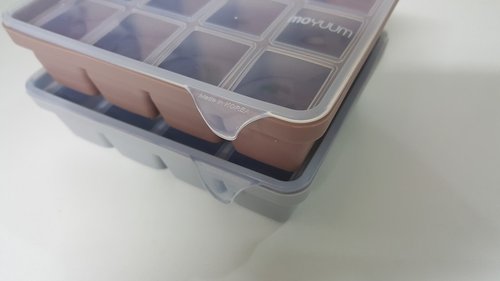 [모윰] 프리미엄 실리콘 토핑 이유식 큐브/보관용기 12구 (3color)