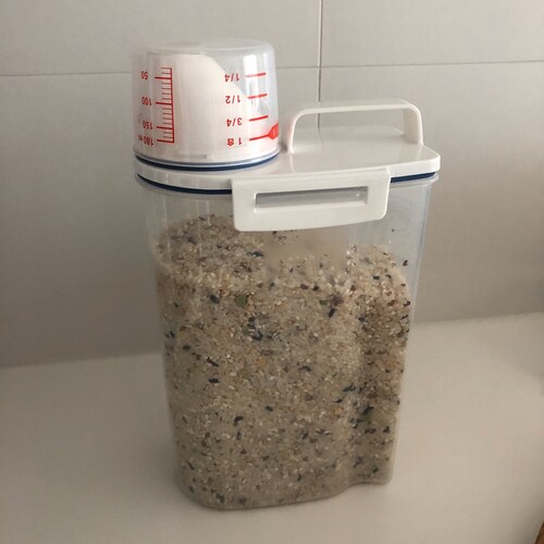아스벨 컴팩트쌀통 2kg / 쌀보관함 잡곡통 사료통