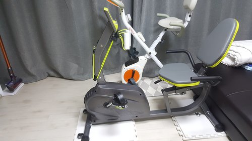 [로베라] 좌식 실내자전거 V-70 로프장착 전신 운동기구