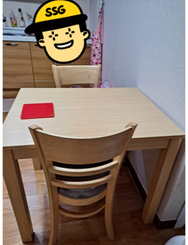 [동서가구] W심플 우드 원목 2인용 식탁 테이블 세트 (의자 포함) DF628650