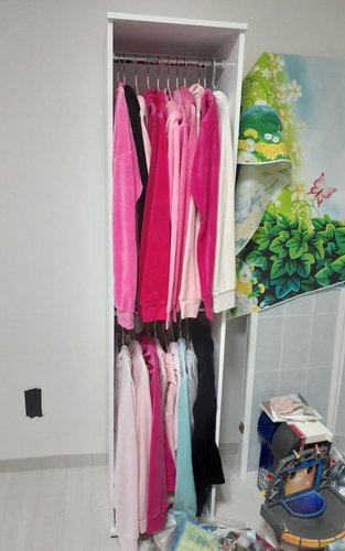 품질인증자재/ 퍼스웰 드레스룸 400 행거 오픈수납틈새옷장(HI_008)