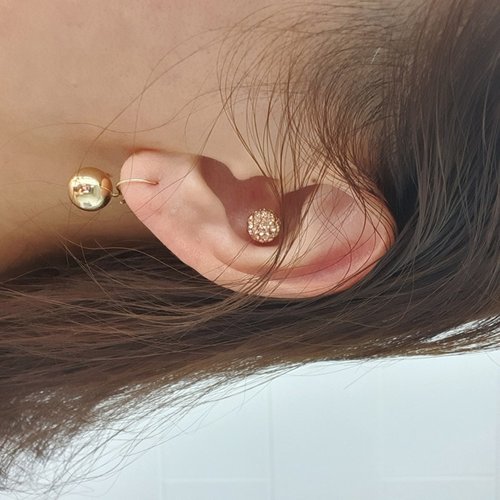 [도로시] 14k 엣지 통통원 귀걸이