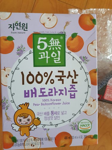 5無 100% 국산 배도라지즙 400ml (100mlx4)