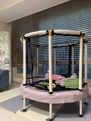 멜키즈 안전망 트램폴린 유아 어린이 점핑 방방 실내 가정용 트램펄린