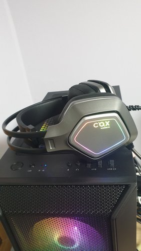 COX SCARLET 가상 7.1채널 RGB 노이즈 캔슬링 마이크 진동 초경량 게이밍 헤드셋-그레이