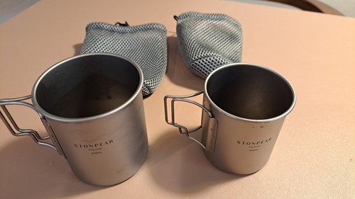 티타늄 캠핑 컵 머그컵 순수 티탄 초경량 백패킹 300/450ml