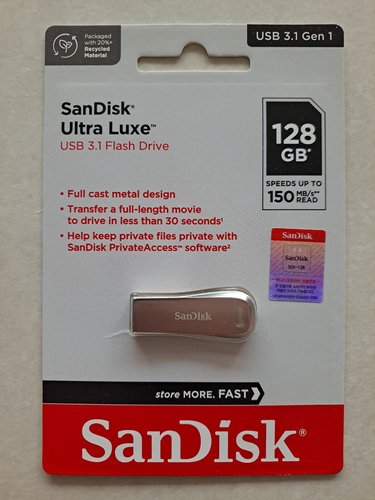 [S] 샌디스크정품 Ultra Luxe USB 3.1 128GB /150MB/s/CZ74