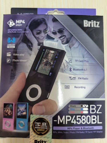 브리츠 BZ-MP4580BL 블랙 8GB 블루투스 MP3플레이어 FM라디오