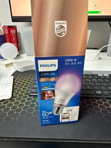 필립스 위즈 컬러 앰비언스 LED 스마트 전구 동작감지 스페이스 센싱 패키지 2ea
