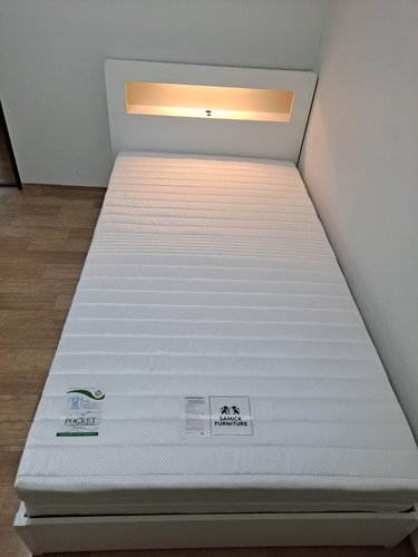 [비밀특가]SAMICK엔느 LED 평상형 침대(독립스프링 매트리스-슈퍼싱글)