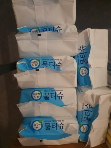 깨끗한나라 페퍼민트 블루 녹색인증 물티슈 리필형 70매 10팩