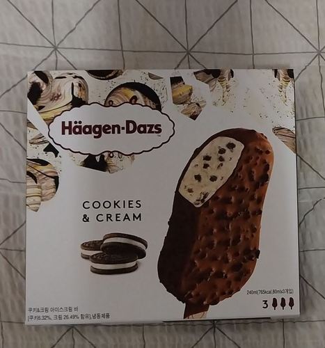 하겐다즈 아이스크림 멀티바 쿠키앤크림(3개입)