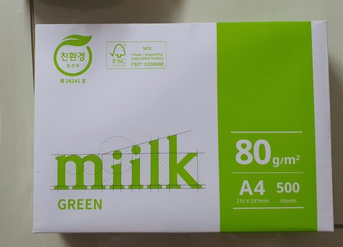 밀크 A4 친환경 복사지 80g 500매