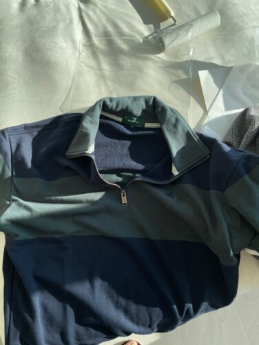 *24%적립*[30%OFF][Green] 남녀공용 블록 패턴 하프집업 스웨트 셔츠  네이비 (BC3841N03R)