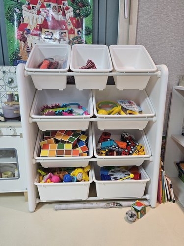 루루 장난감 정리함 4단 정리대 기본형 (색상선택) 레고 인형 정리함 수납장 유아가구 아이방