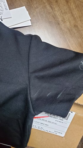 여성 로고 헴 하이넥 반팔 크롭 티셔츠(J219617)