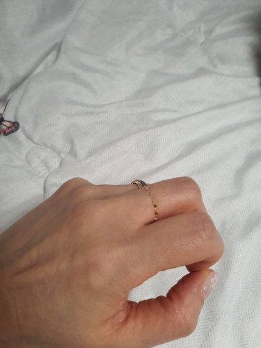 [엘렌쥬얼리]14K 타이니 아몬드 체인 금 반지