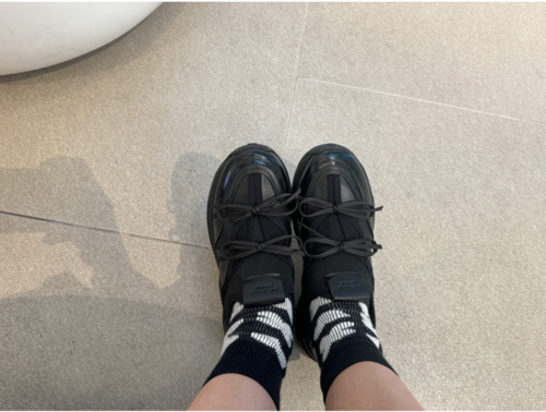 슈콤마보니 Ribbon socks sneakers(black) DG4DS24010BLK