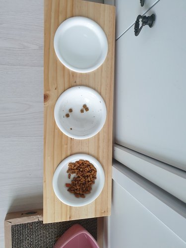 마리 원목 식기 3구/강아지밥그릇/고양이밥그릇/세라믹
