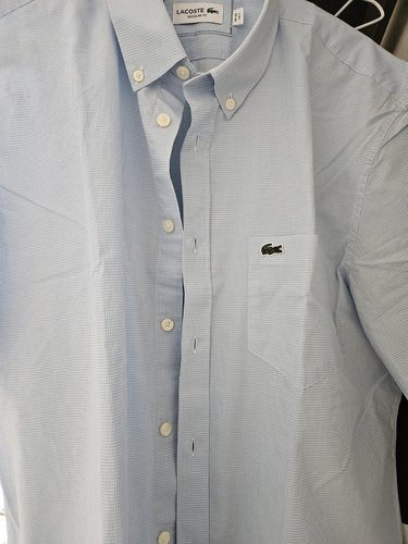 (남성) 포플린 체크 반팔 셔츠(CH5622-54G F6Z)블루