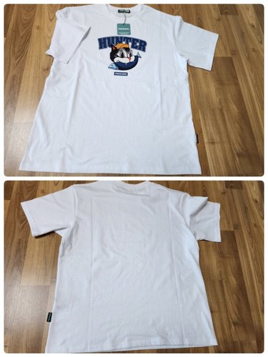 [트립션] HUNTER CAT GRAPHIC 티셔츠 - 화이트