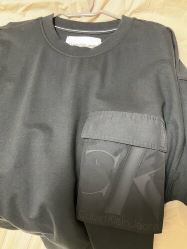 남성 오버사이즈 우븐 포켓 반팔 맨투맨 티셔츠(J324122)