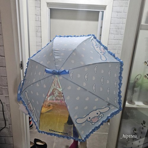 산리오 시나모롤 리본 하트패턴 47 우산-연블루