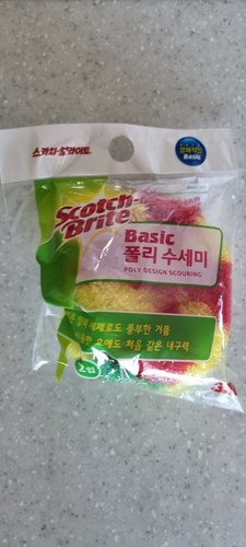 3M 베이직 폴리수세미 2P(자두,그린)