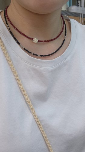 [Hei][에이핑크 오하영,비비지 엄지,이찬혁 착용]rose spinel choker necklace