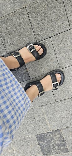 [슈콤마보니Heart casual sandal(black)  DG2AM24303BLK