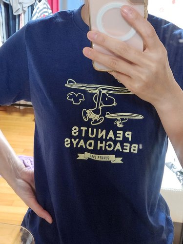 [BNX] 여성 크루넥 서핑 강아지 반팔 티셔츠 