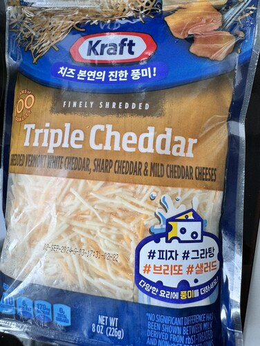 크래프트 트리플 체다 슈레드 치즈 226g(개봉 후 냉동보관)
