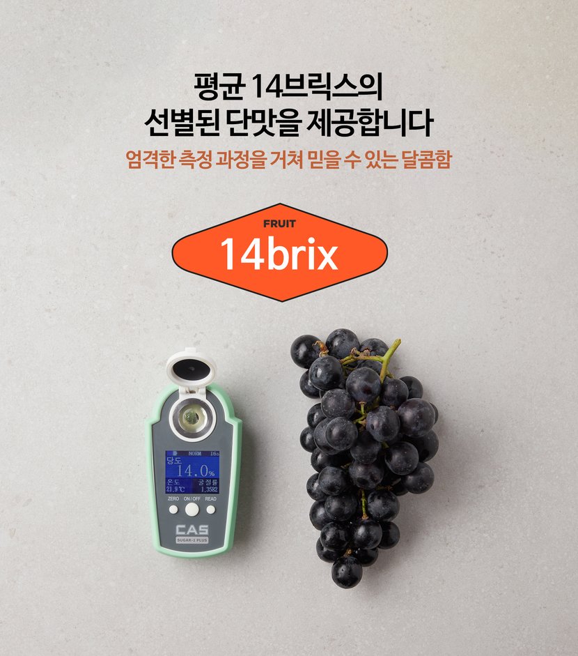 평균 14브릭스의 선별된 단맛을 제공합니다