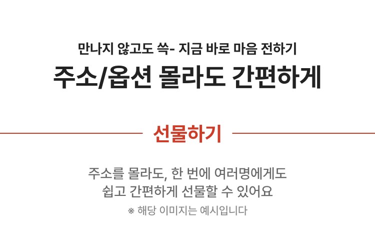 주소/옵션 몰라도 간편하게 선물하기