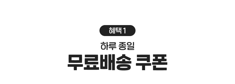 혜택1 하루 종일 무료배송 쿠폰