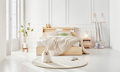 [하모벨] 침실가구 편백나무 원목 침대  