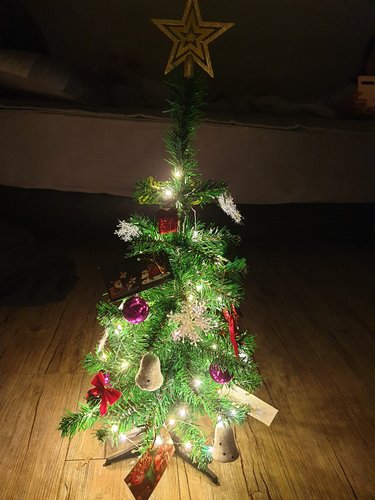 크리스마스 미니 트리 풀세트 60cm (오너먼트 + 조명포함 3M)