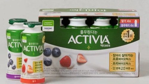 [풀무원 다논] 액티비아 딸기+블루베리 멀티팩 (130ml8개)